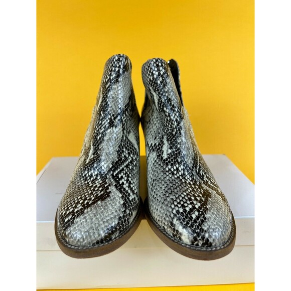 Blondo Neda Ankle Booties Womens 9M Snakeskin Leather Waterproof Heels B6689 NWT - Picture 2 of 10